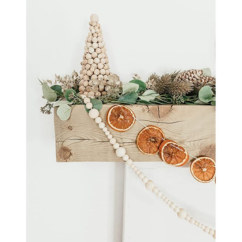 Promóció! 7Ft Fagyöngy Garland Parasztház Lakberendezési Vidéki Természetes Ünnep Karácsonyfa kandalló falra akasztható imagyöngyök