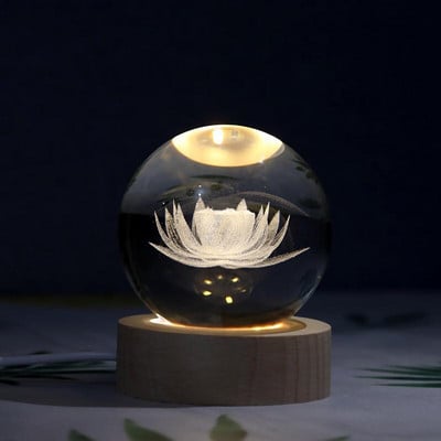 Új 60 mm-es K9 kristályos Naprendszer bolygógömb 3D lézergravírozott Naprendszer labda érintéskapcsolóval LED fénybázis csillagászati ajándékok