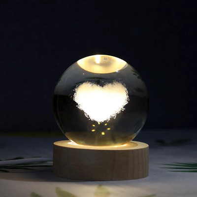 Új 60 mm-es K9 kristályos Naprendszer bolygógömb 3D lézergravírozott Naprendszer labda érintéskapcsolóval LED fénybázis csillagászati ajándékok