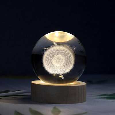 Új 60 mm-es K9 kristályos Naprendszer bolygógömb 3D lézergravírozott Naprendszer labda érintéskapcsolóval LED fénybázis csillagászati ajándékok
