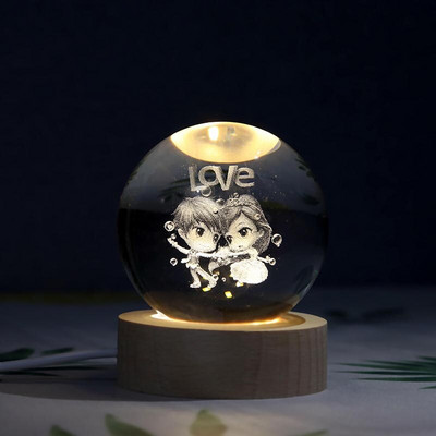 Új 60 mm-es K9 kristályos Naprendszer bolygógömb 3D lézergravírozott Naprendszer labda érintéskapcsolóval LED fénybázis csillagászati ajándékok