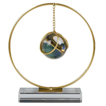 Скандинавски минималистичен геометричен златист орнамент с кристална топка Модерни креативни декорации за домашен офис