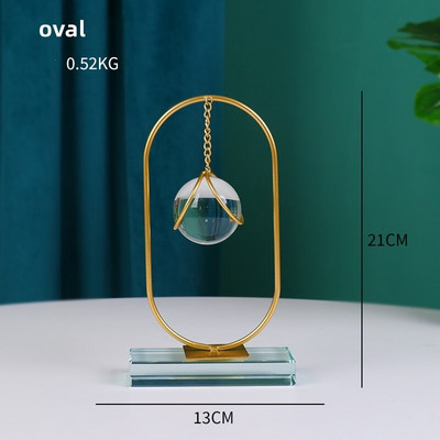Šiaurės šalių minimalistinės geometrinės auksinės linijos krištolo rutulio papuošalai Modernūs namų biuro kūrybiniai papuošimai