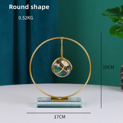 Šiaurės šalių minimalistinės geometrinės auksinės linijos krištolo rutulio papuošalai Modernūs namų biuro kūrybiniai papuošimai