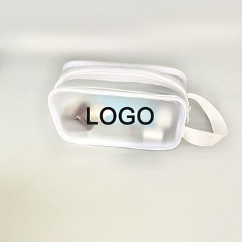 3 τμχ Custom LOGO Matte τσάντα PVC καλλυντικών συσκευασίας Τσάντα φερμουάρ Πλαστική τσάντα δώρου Κατάλληλη για όλα τα είδη τσάντες αποθήκευσης στο σπίτι