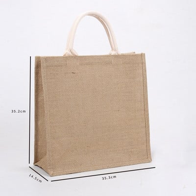 Dabīgas rupjmašīnas somas Atkārtoti lietojama džutas soma Iepirkšanās rokassomiņa ar rokturiem līgavas māsu kāzām