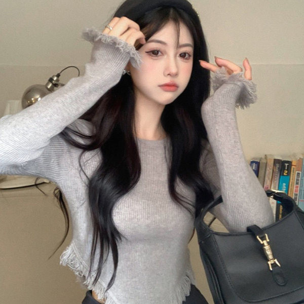 Casual γυναικεία μπλούζα - με οβάλ λαιμόκοψη