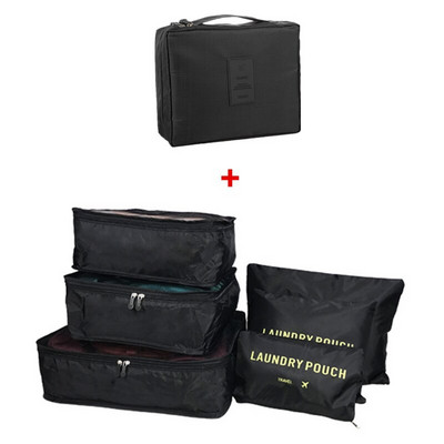 7 bucăți/set saci de depozitare a bagajelor de capacitate mare pentru ambalarea hainelor cub lenjerie de corp, cosmetice, organizator de călătorie, geantă pentru articole de toaletă