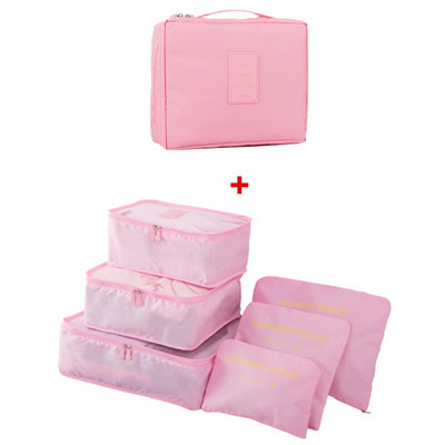 7 bucăți/set saci de depozitare a bagajelor de capacitate mare pentru ambalarea hainelor cub lenjerie de corp, cosmetice, organizator de călătorie, geantă pentru articole de toaletă