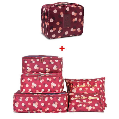 7 bucăți/set saci de depozitare a bagajelor de capacitate mare pentru ambalarea hainelor cub lenjerie de corp, cosmetice, organizator de călătorie, geantă pentru articole de toaletă