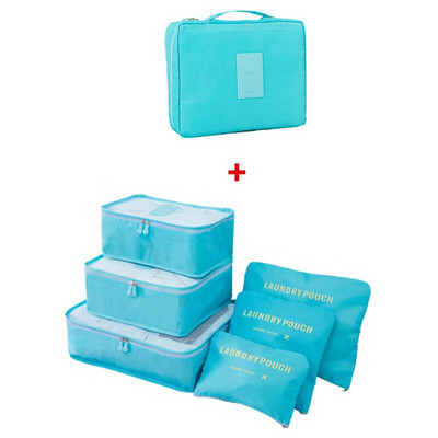 7 bucăți/set saci de depozitare a bagajelor de capacitate mare pentru ambalarea hainelor cub lenjerie de corp, cosmetice, organizator de călătorie, geantă pentru articole de toaletă