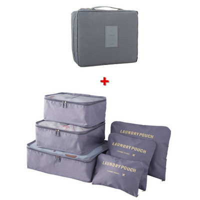 7 bucăți/set saci de depozitare a bagajelor de capacitate mare pentru ambalarea hainelor cub lenjerie de corp, cosmetice, organizator de călătorie, geantă pentru articole de toaletă