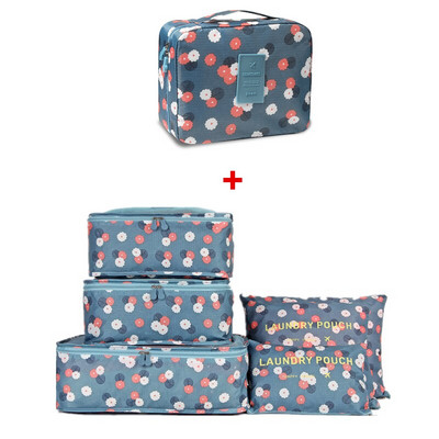 7 bucăți/set saci de depozitare a bagajelor de capacitate mare pentru ambalarea hainelor cub lenjerie de corp, cosmetice, organizator de călătorie, geantă pentru articole de toaletă