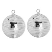 2 db Disco Light Mirror Ball, 6 hüvelykes színpadi fényvisszaverő bulitükör labda táncra, karácsonyra, házibuli díszekbe
