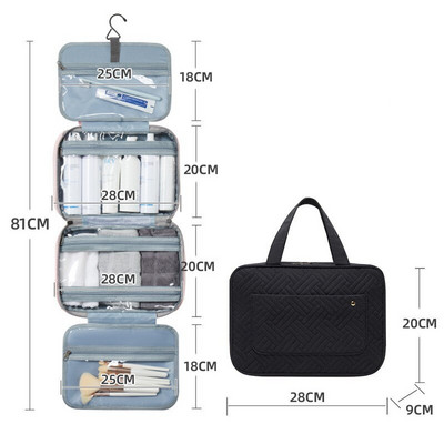 Τσάντα μακιγιάζ μπάνιου Κρεμαστά φορητές τσάντες αποθήκευσης ταξιδιού Εξατομικευμένες τσάντες μακιγιάζ Πλύσιμο Organizer Αδιάβροχη τσάντα καλλυντικών ομορφιάς