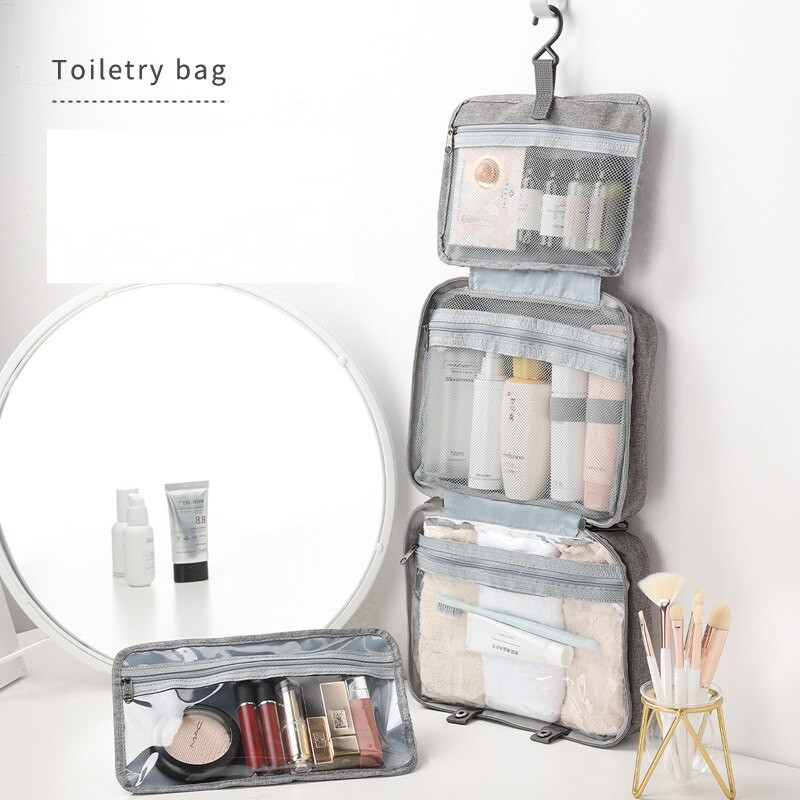 Τσάντα μακιγιάζ μπάνιου Κρεμαστά φορητές τσάντες αποθήκευσης ταξιδιού Εξατομικευμένες τσάντες μακιγιάζ Πλύσιμο Organizer Αδιάβροχη τσάντα καλλυντικών ομορφιάς