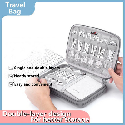 ΝΕΑ τσάντα οργάνωσης ταξιδιού Cable Storage Organizers Θήκη μεταφοράς Θήκη μεταφοράς Φορητή αδιάβροχη διπλή στρώση Τσάντες αποθήκευσης για καλώδιο καλωδίου