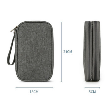Νέα ψηφιακή τσάντα Fat, Double-Layer Storage Bag Τσάντα αποθήκευσης καλωδίου δεδομένων πολλαπλών λειτουργιών Τσάντα αποθήκευσης ακουστικών για φορητές συσκευές Power