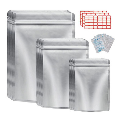 50 опаковки Mylar торби за съхранение на храна с абсорбери на кислород Mylar торбичка за съхранение Затварящи се торбички за опаковане на бобови зърна