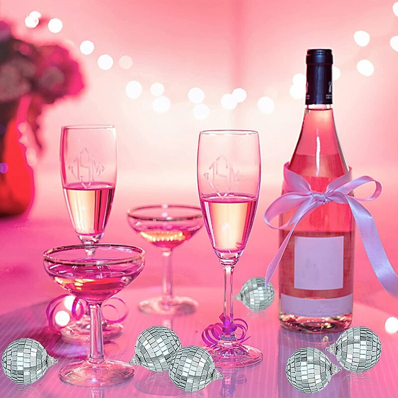 24 gab 2 collu diskobumbu rotājumi sudraba spoguļbumbiņas Ziemassvētku eglītes kāzu ballīšu dekorēšanai