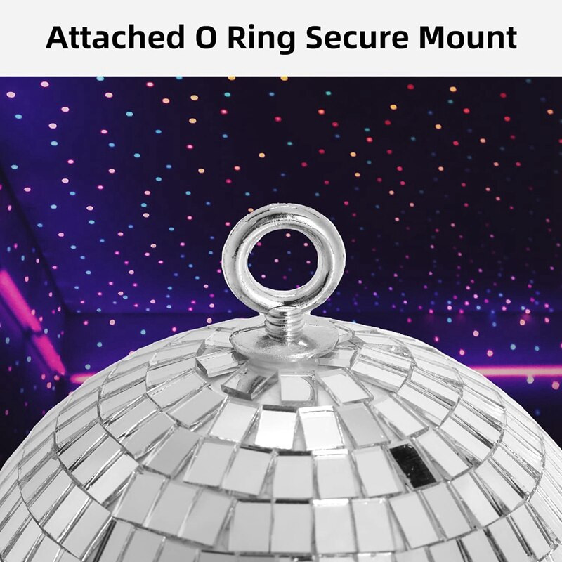 2PCS Disco Light Zrcalna kugla, 6 inčna pozornica Reflektirajuća Party Zrcalna kugla za ples, Božić, ukrase za kućnu zabavu