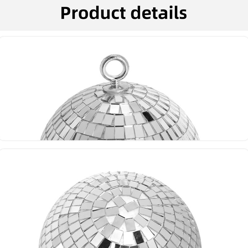 2PCS Disco Light Zrcalna kugla, 6 inčna pozornica Reflektirajuća Party Zrcalna kugla za ples, Božić, ukrase za kućnu zabavu