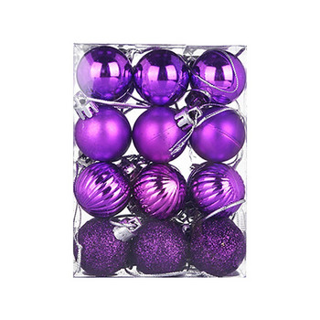 24PCS Коледни орнаменти за Коледа Украси за коледно дърво Топки Декор Лека пластмасова топка Висящи топки Орнаменти Подарък 30MM