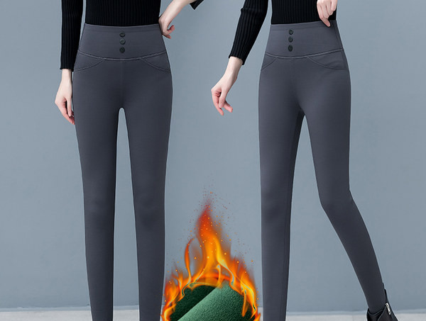 Ženske tajice s visokim strukom i debelom postavom