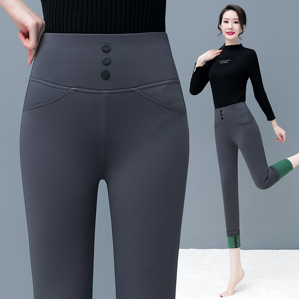 Ženske tajice s visokim strukom i debelom postavom