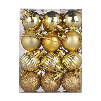 24 ΤΕΜ/Σετ Χριστουγεννιάτικο στολίδι από πεύκο 3 εκ. Κρεμαστό μενταγιόν με μπάλα για χριστουγεννιάτικο δέντρο Κόκκινο πράσινο χρυσό Στολίδι Πρωτοχρονιάτικο