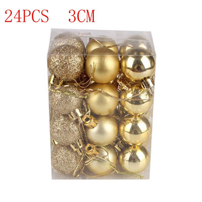 24 buc/set Ornament de Crăciun pentru pomul de Crăciun Decor Mingi Luminoase Natal Deco Ball 2021 Pendent suspendat Cocina de Anul Nou 30MM