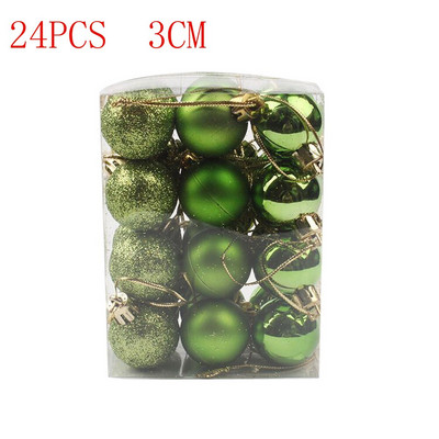 24 buc/set Ornament de Crăciun pentru pomul de Crăciun Decor Mingi Luminoase Natal Deco Ball 2021 Pendent suspendat Cocina de Anul Nou 30MM