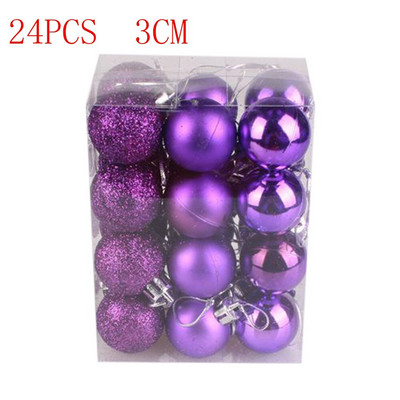 24 buc/set Ornament de Crăciun pentru pomul de Crăciun Decor Mingi Luminoase Natal Deco Ball 2021 Pendent suspendat Cocina de Anul Nou 30MM