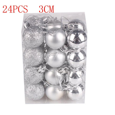 24 buc/set Ornament de Crăciun pentru pomul de Crăciun Decor Mingi Luminoase Natal Deco Ball 2021 Pendent suspendat Cocina de Anul Nou 30MM