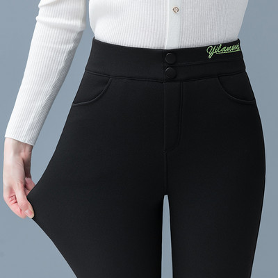 Elasztikus női leggings gombokkal