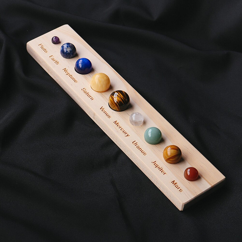 Kristálygömb Bolygó Naprendszer Modell Bolygók Űr Ballornament Kövek Égi gömbök Márvány Dekor Planetárium