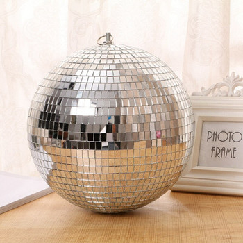 Цветен сценичен светлинен ефект 8 инча 20 см диско огледало блестяща топка лека сребърна декорация за коледно парти
