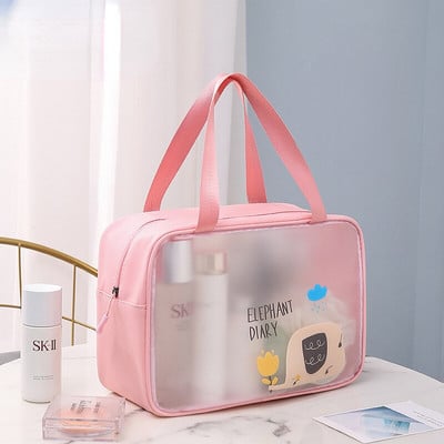 Új rajzfilm PVC kozmetikai táska átlátszó kozmetikai tárolótáska hordozható vízálló aranyos sminktáska kis cipzáras táskák fürdőszoba