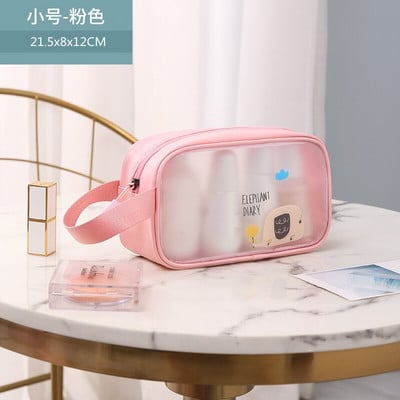 Új rajzfilm PVC kozmetikai táska átlátszó kozmetikai tárolótáska hordozható vízálló aranyos sminktáska kis cipzáras táskák fürdőszoba