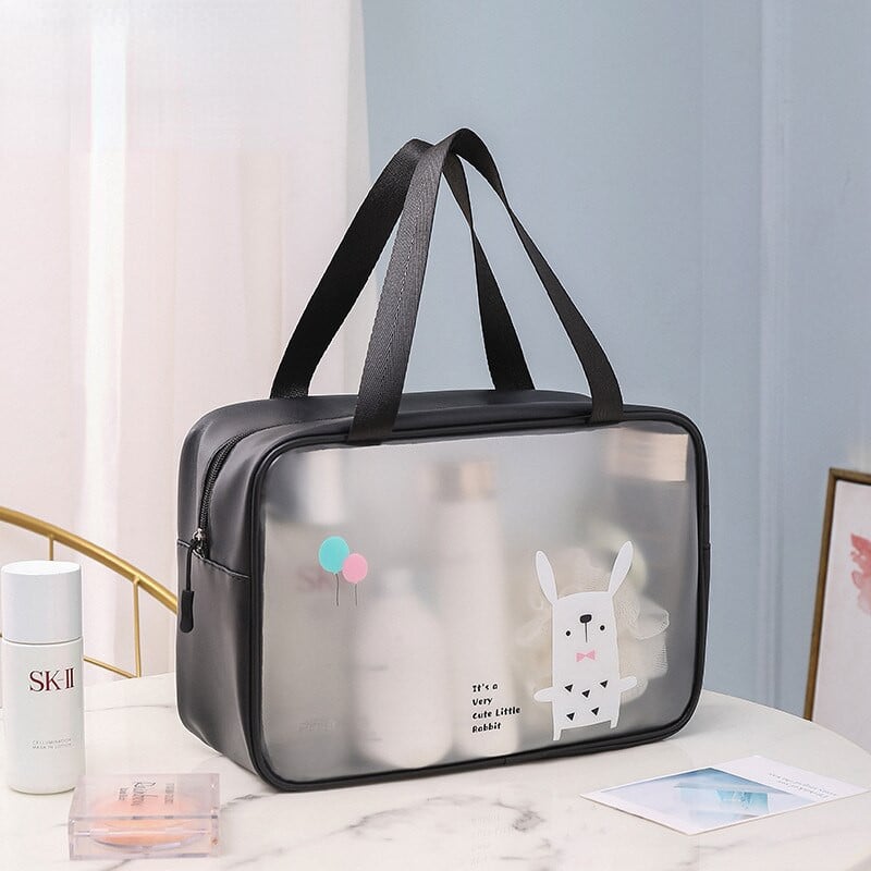 Új rajzfilm PVC kozmetikai táska átlátszó kozmetikai tárolótáska hordozható vízálló aranyos sminktáska kis cipzáras táskák fürdőszoba