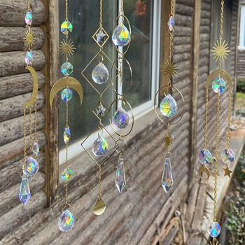 Big Deal 6 τεμάχια κρύσταλλα Suncatcher Κρεμαστά ηλιοσυλλέκτη με κρεμαστό στολίδι με αλυσίδα Κρυστάλλινες μπάλες για παράθυρο στον κήπο του σπιτιού