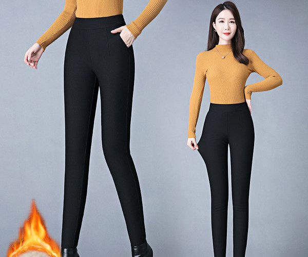 Új modell női leggings meleg béléssel - fekete színben