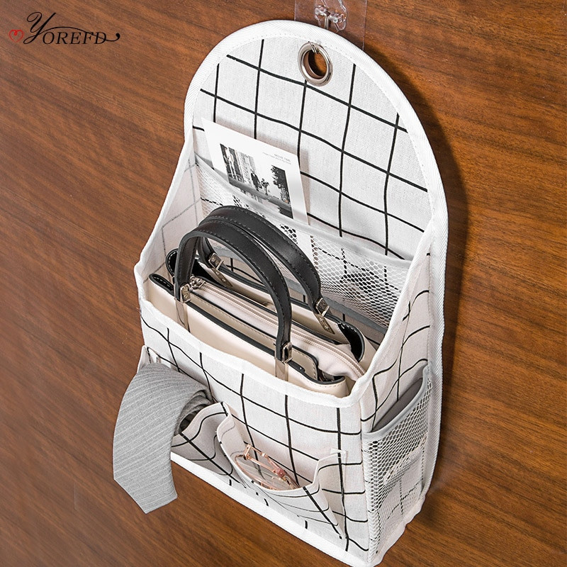 OYOREFD prie sienos montuojamas daugiafunkcis vandeniui atsparus krepšio laikiklis Medvilninis lininis tualeto reikmenų krepšys Namuose pakabinamas laikymo krepšio kambario organizatorius