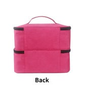 Geantă de depozitare lac de unghii cu două straturi, cu 30 de grile, cutie de transport portabilă din nailon, organizator de geantă de mână pentru parfum, lac de unghii cosmetic
