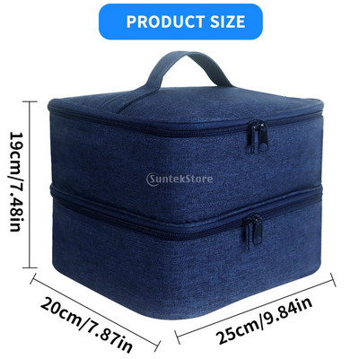 Geantă de depozitare lac de unghii cu două straturi, cu 30 de grile, cutie de transport portabilă din nailon, organizator de geantă de mână pentru parfum, lac de unghii cosmetic
