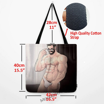 LGBT Parade Art Shoulder Tote Bag Sexy Hot Muscle Man Guy Gym Art Water Resistant Cotton Lenen  Grocery Shopping Canvas Bag