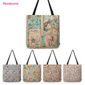 Prekrasna slatka crtana Alisa u zemlji čudesa Čajanka Dječja školska torba za rame Vodootporna pamučna lanena velika torba