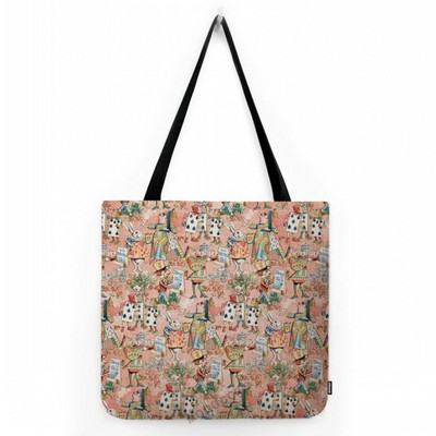 Prekrasna slatka crtana Alisa u zemlji čudesa Čajanka Dječja školska torba za rame Vodootporna pamučna lanena velika torba