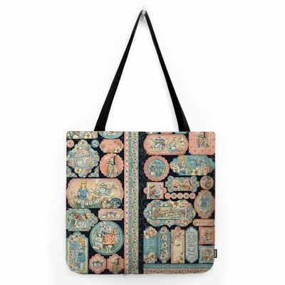 Prekrasna slatka crtana Alisa u zemlji čudesa Čajanka Dječja školska torba za rame Vodootporna pamučna lanena velika torba