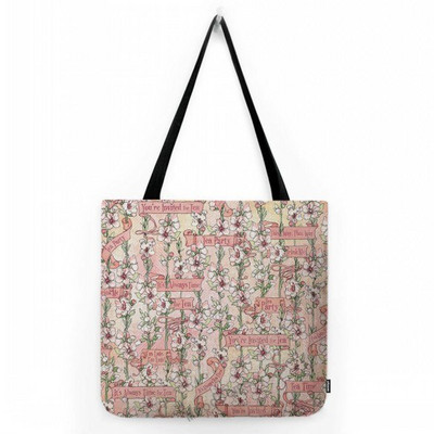 Prekrasna slatka crtana Alisa u zemlji čudesa Čajanka Dječja školska torba za rame Vodootporna pamučna lanena velika torba